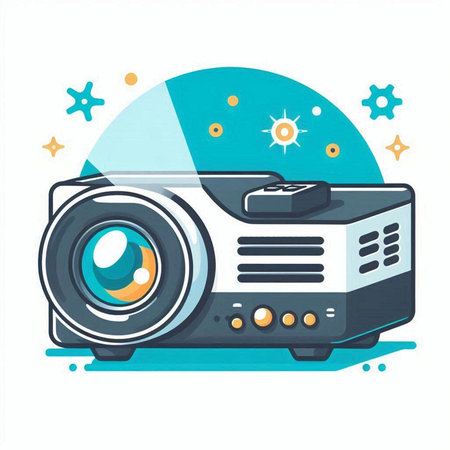Video camera on a white background. Vector illustration in flat style.のイラスト素材