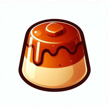 Chocolate pudding on a white background. Vector illustration. Eps 10のイラスト素材