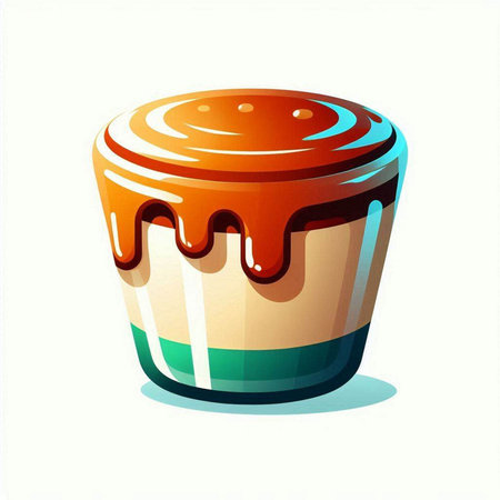 Coffee cup cake isolated on white background. Vector illustration.のイラスト素材