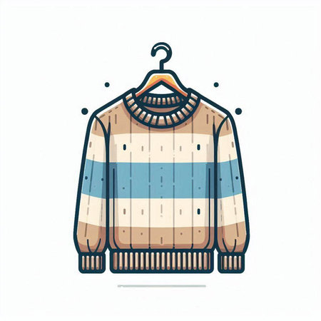 Vector illustration of sweater isolated on white background. Hand drawn sweater.のイラスト素材