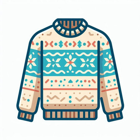 Winter sweater isolated on white background. Vector illustration. Eps 10.のイラスト素材