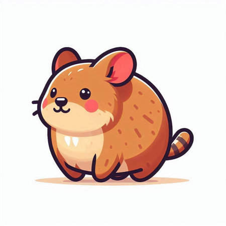 Cute cartoon hamster isolated on white background. Vector illustration.のイラスト素材