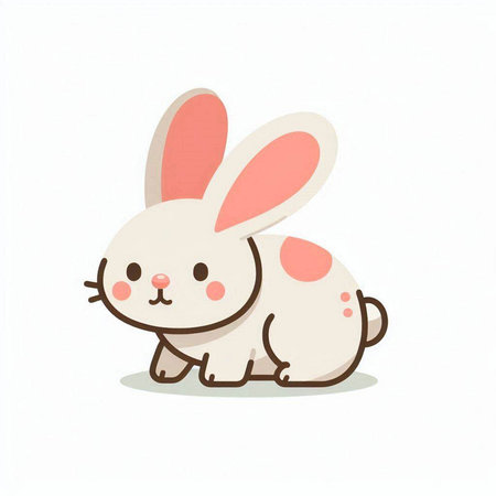 Cute cartoon rabbit on a white background. Vector illustration, eps 10のイラスト素材