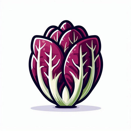 Radicchio vector illustration isolated on white background. Radicchio icon.のイラスト素材