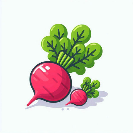 Radish. Vector illustration. Isolated on a white background.のイラスト素材