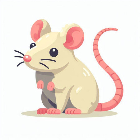 Cute cartoon rat. Vector illustration isolated on a white background.のイラスト素材