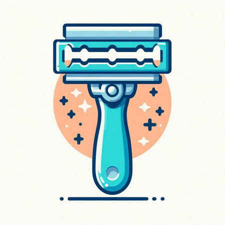 Shaving razor icon. Vector illustration in flat style. Isolated on white background.のイラスト素材
