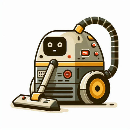 Vacuum cleaner. Isolated on white background. Vector illustration.のイラスト素材