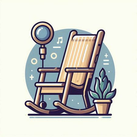 Vector illustration of rocking chair. Isolated object on white background.のイラスト素材