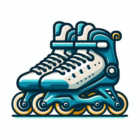 Roller skates icon. Vector illustration of roller skates.のイラスト素材