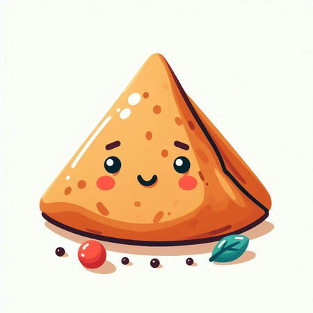 Illustration of a cute and kawaii nachos.のイラスト素材