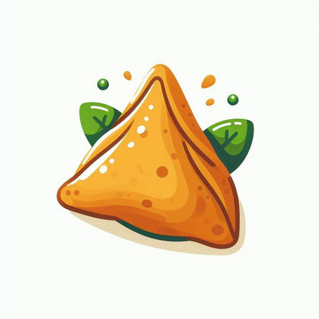 Samosas, traditional mexican food. Vector illustration.のイラスト素材