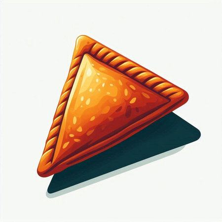 Illustration of a triangle pie on a white background. Vector illustrationのイラスト素材