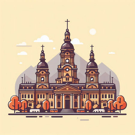 Church of St. Nicholas in Moscow, Russia. Vector illustration.のイラスト素材