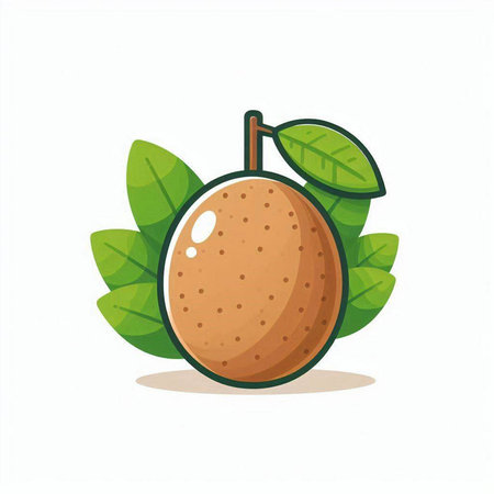 Vector illustration of tropical fruit, longan isolated on white background.のイラスト素材