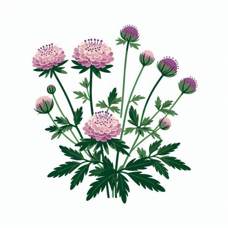 Chrysanthemum isolated on white background. Vector illustration.のイラスト素材