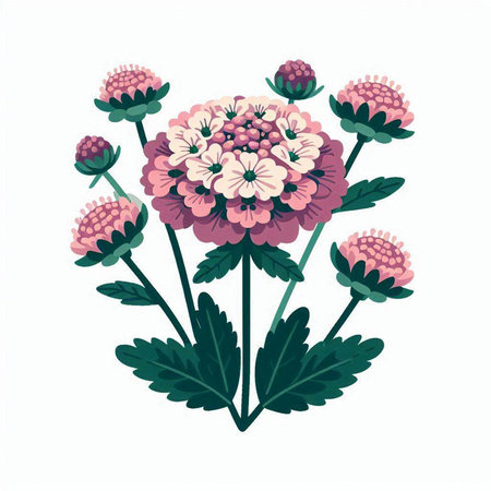 Chrysanthemum flowers isolated on white background. Vector illustration.のイラスト素材