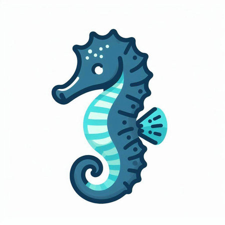 Seahorse icon. Hand drawn sea animal. Vector illustration.のイラスト素材