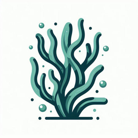 Hand drawn seaweed isolated on white background. Vector seaweed illustration.のイラスト素材