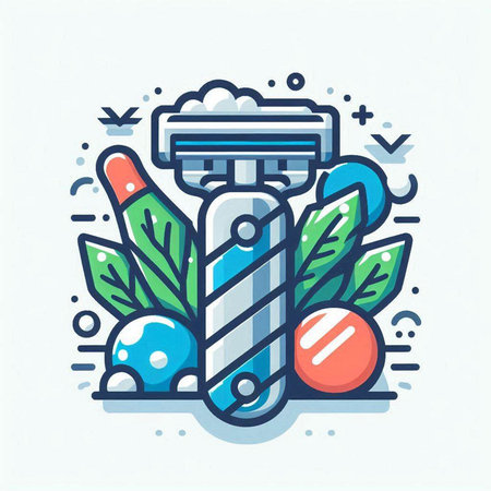 Razor blade thin line icon. Vector illustration of shaving equipment.のイラスト素材