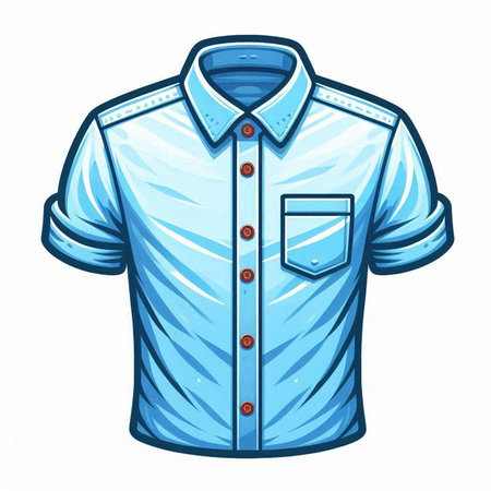 Blue shirt isolated on white background. Vector illustration. Eps 10.のイラスト素材