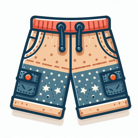 Men's shorts on a white background. Vector illustration in cartoon style.のイラスト素材