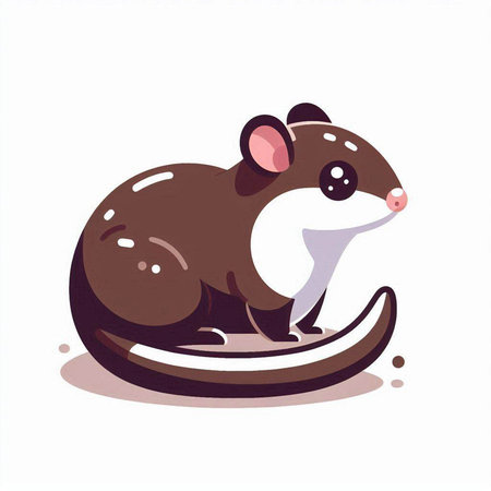 Cute cartoon mouse. Vector illustration isolated on a white background.のイラスト素材