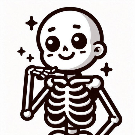 Skeleton and stars on white background. Vector illustration. Eps 10.のイラスト素材
