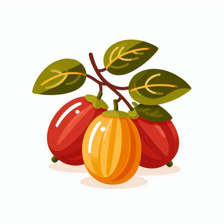 Illustration of a rowan on a white background. Vector illustration.のイラスト素材