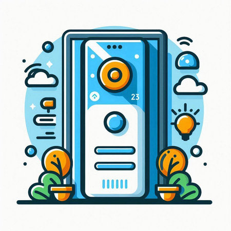 Modern thin line flat design vector illustration concept of big data storage and cloud computing.のイラスト素材