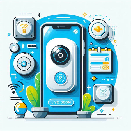 Smartphone with security system on the screen. Modern flat vector illustration.のイラスト素材