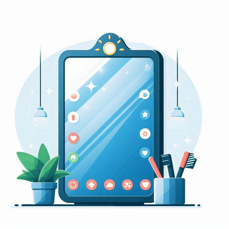 Smartphone with dental tools. Dentistry concept. Vector illustration.のイラスト素材