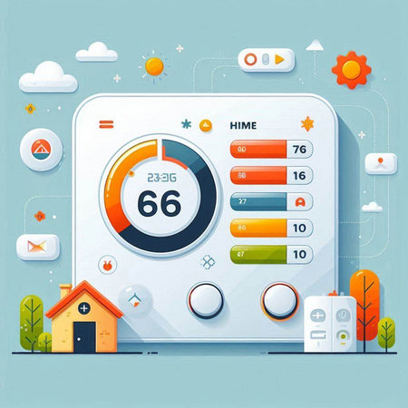 Flat design modern vector illustration concept of smart home automation system. Icons for web and mobile applications.のイラスト素材