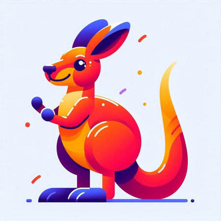 Kangaroo in cartoon style. Vector illustration for your design.のイラスト素材