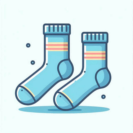 Vector illustration of a pair of socks isolated on a white background.のイラスト素材