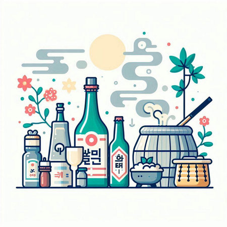 Chinese tea ceremony vector illustration. Traditional chinese tea ceremony in flat style.のイラスト素材