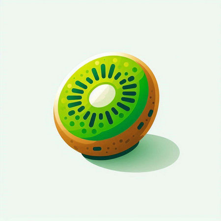 Kiwi fruit isolated on a white background. Vector illustration.のイラスト素材