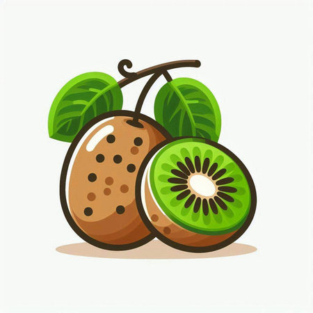 Kiwi fruit icon isolated on white background. Vector illustration.のイラスト素材