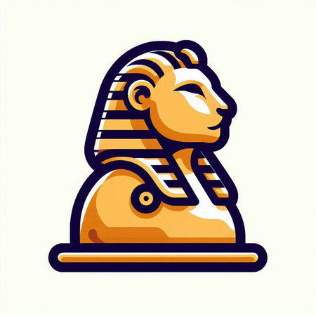 Egyptian Sphinx icon. Vector illustration isolated on white background.のイラスト素材