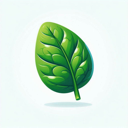 Illustration of a fresh green spinach leaf isolated on a white backgroundのイラスト素材