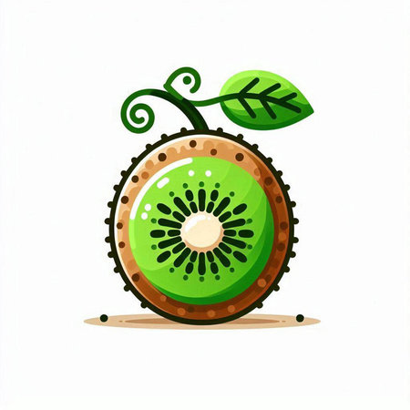 Kiwi fruit isolated on white background. Hand drawn vector illustration.のイラスト素材