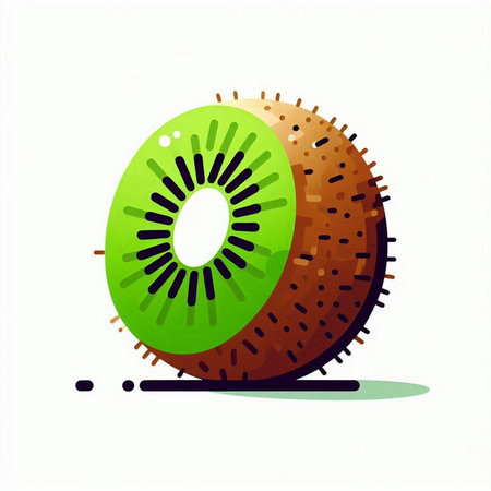 Kiwi fruit isolated on a white background. Vector illustration.のイラスト素材