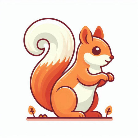 Cute squirrel. Vector illustration in cartoon style isolated on white background.のイラスト素材