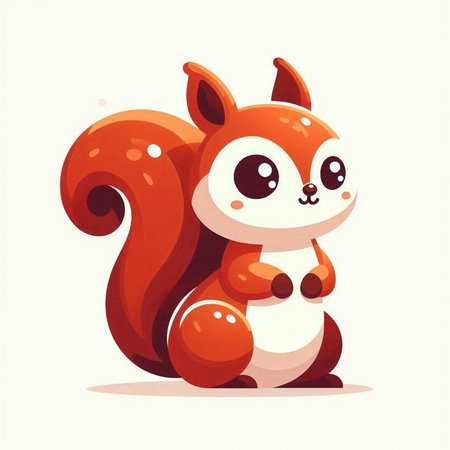 Cute cartoon squirrel. Vector illustration of a cute little squirrel.のイラスト素材