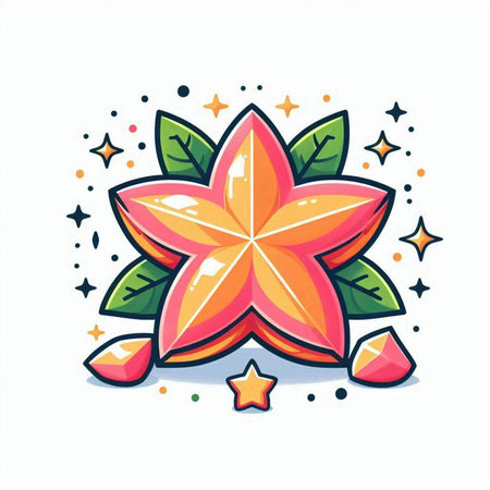 Star fruit vector icon. Hand drawn illustration of star fruit vector icon for web designのイラスト素材