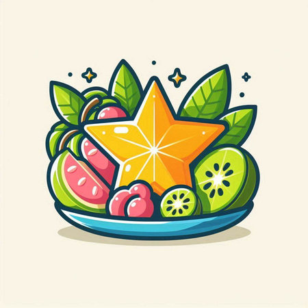 Fruit and berry vector illustration. Fruits and berry icon.のイラスト素材