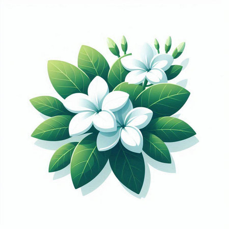 Frangipani flowers on a white background. Vector illustration.のイラスト素材