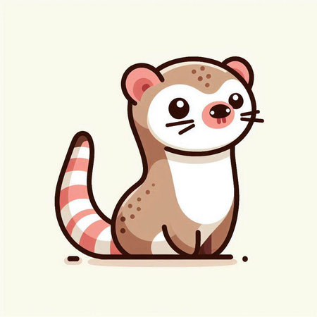 Cute cartoon otter. Cute animal. Vector illustration.のイラスト素材