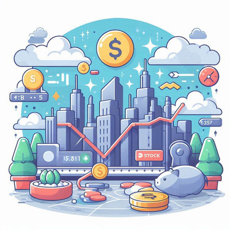 Finance and money concept. Vector illustration in a flat style.のイラスト素材