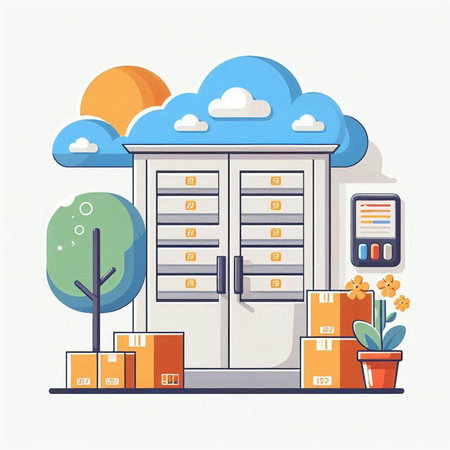 Cloud storage concept. Vector illustration in flat style. Cloud computing concept.のイラスト素材